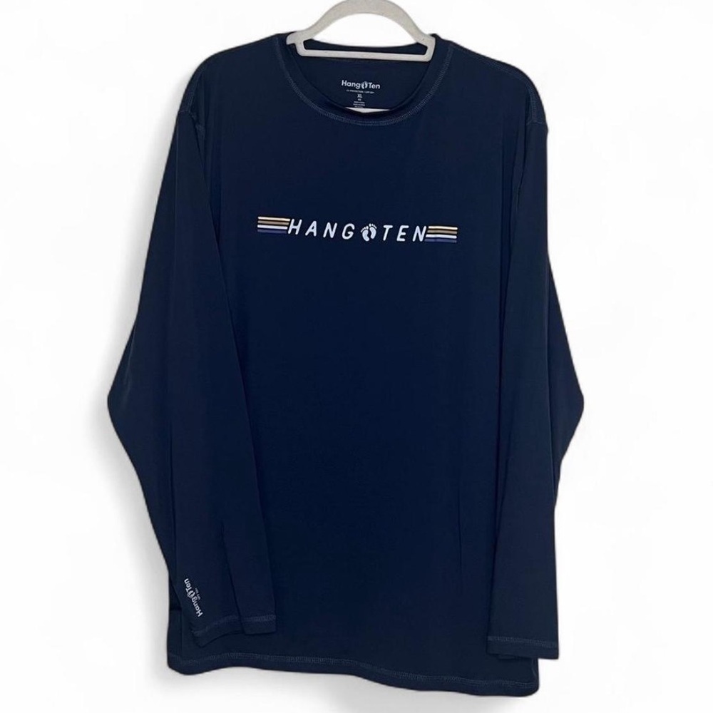 Hang Ten XL Navy UV Protection Long Sleeve Shirt UPF 50+ Activewear